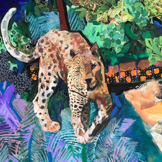 A 32x41 Mixed Media Collage of Paper and Fabric executed by artist Susan Osborn. A certificate of authenticity will be...