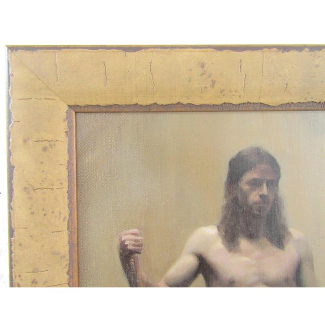Greige Florence Academy of Art Academic Male Figure Study Oil Painting Signed Vios For Sale - Image 8 of 14