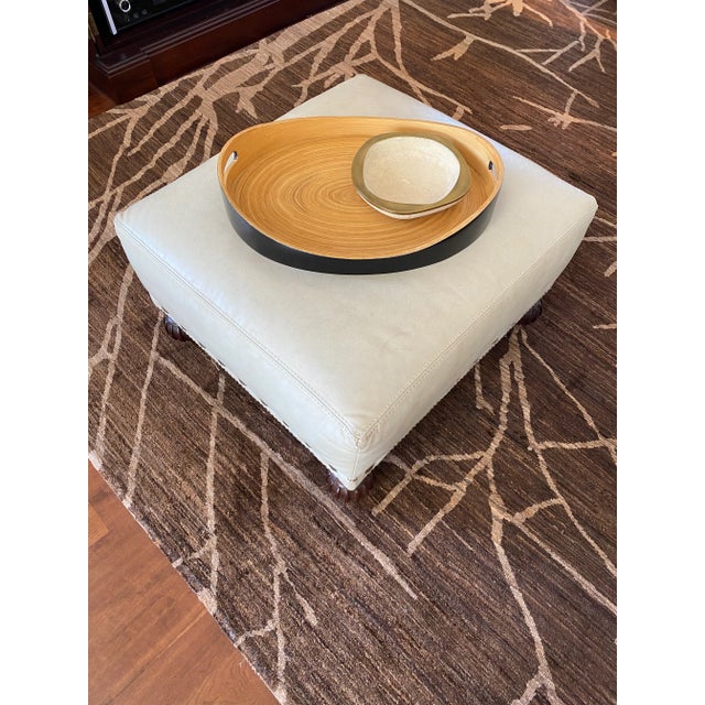 Ralph Lauren Ralph Lauren Aran Isles Ottoman in Leather For Sale - Image 4 of 9