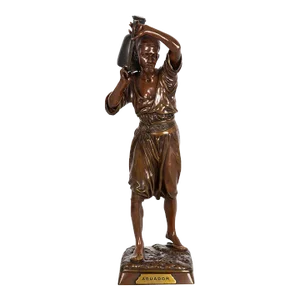 French Orientalist Bronze Sculpture of Water Carrier by Louis Hiolin