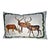 Reindeer Gathering White Linen Lumbar Pillow For Sale