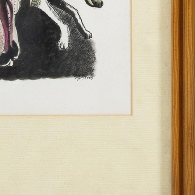 Tiago Manuel, Garden of Delights, 1988, Mixed Media on Paper For Sale - Image 5 of 6