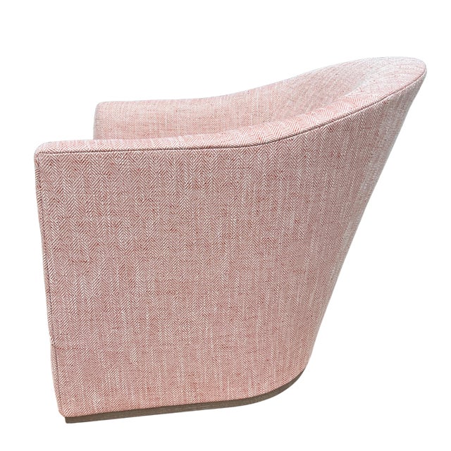 Wood Lee Industries Transitional Barrel Swivel Chair For Sale - Image 7 of 9