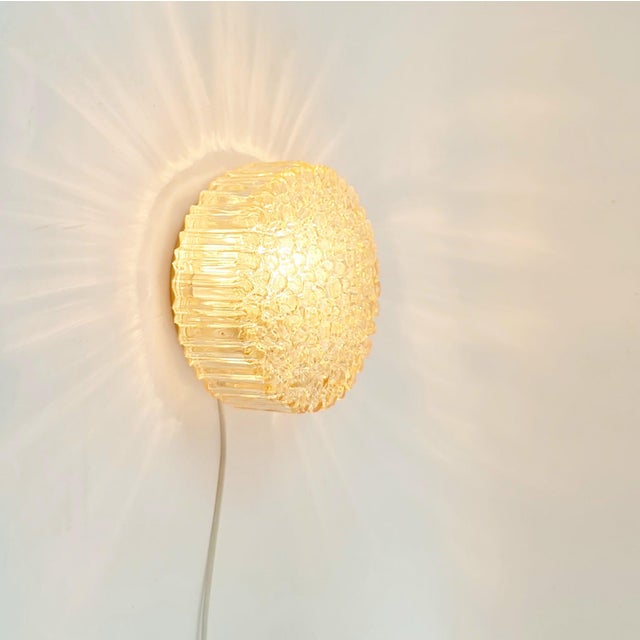 1970s Mid-Century Modern Amber Bubble Glass Wall Lights by Helena Tynell for Limburg, Germany, 1970s For Sale - Image 5 of 10