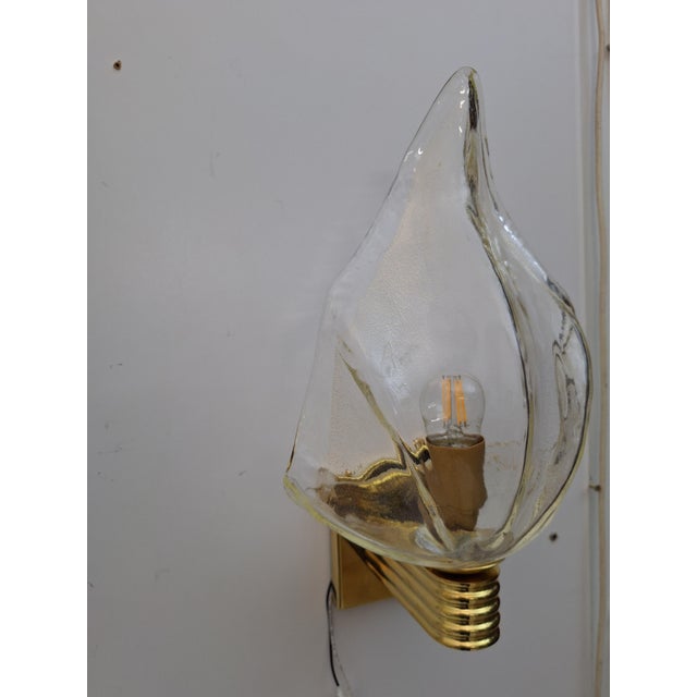 Ivory Murano Glass Wall Light with Brass Frame from La Murrina, 1980s, Set of 2 For Sale - Image 8 of 12