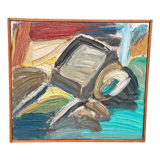 Rune Nilsson, Monday Feeling, 1950s, Oil Painting on Panel, Framed For Sale