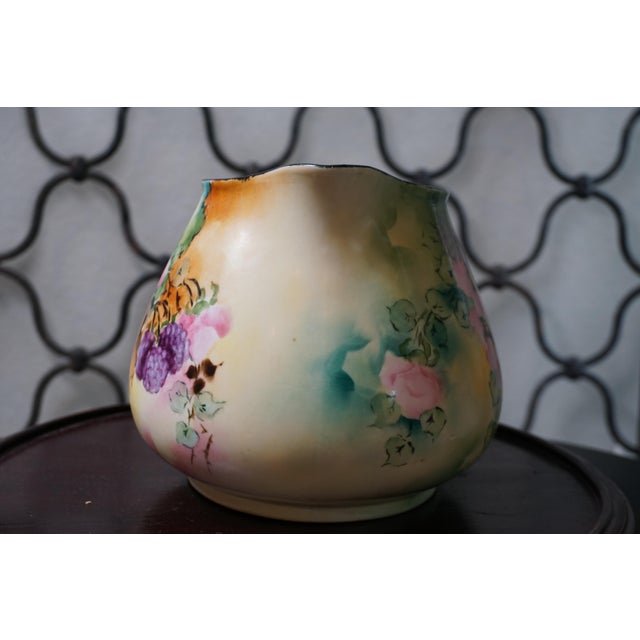 Antique William Guérin & Co. Limoges Hand-Painted Blackberry & Blossom Porcelain Pitcher, France, C. 1900–1910 For Sale In San Antonio - Image 6 of 8