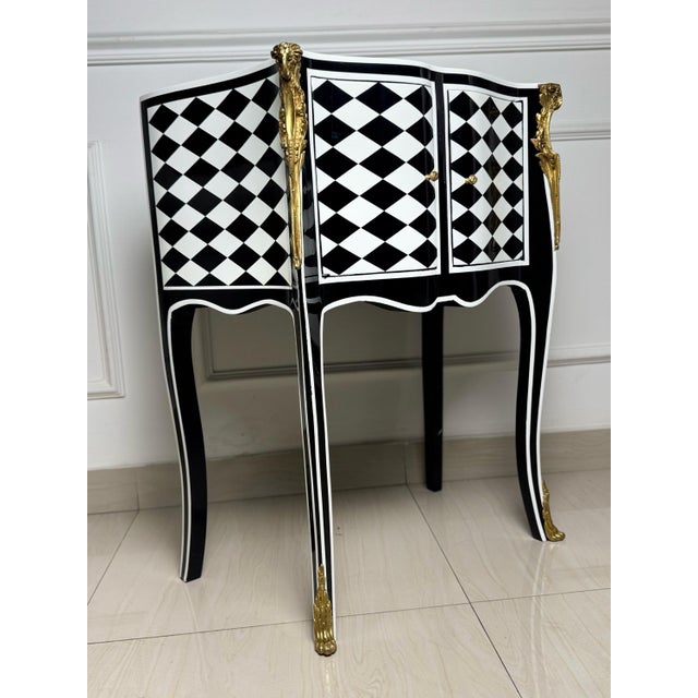1960s Unique Louis XV Courtly Checkered Side Table For Sale In Orlando - Image 6 of 8