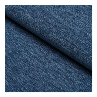 Sample - Schumacher Corbin Performance Chenille Fabric In Indigo For Sale