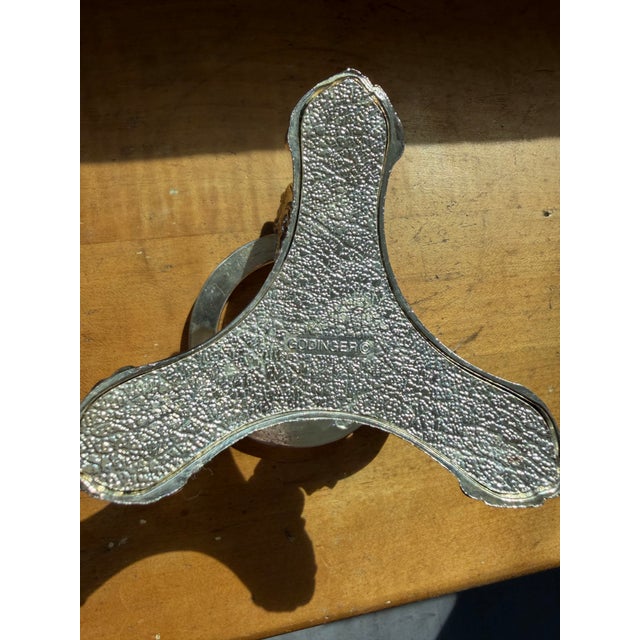 Godinger Godinger Sillver Plate Candlestick With Crystal Hurricane Shade For Sale - Image 4 of 7