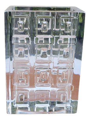 Hadeland Glass Cube Model Vase by Severin Brørby, Norway, 1970s