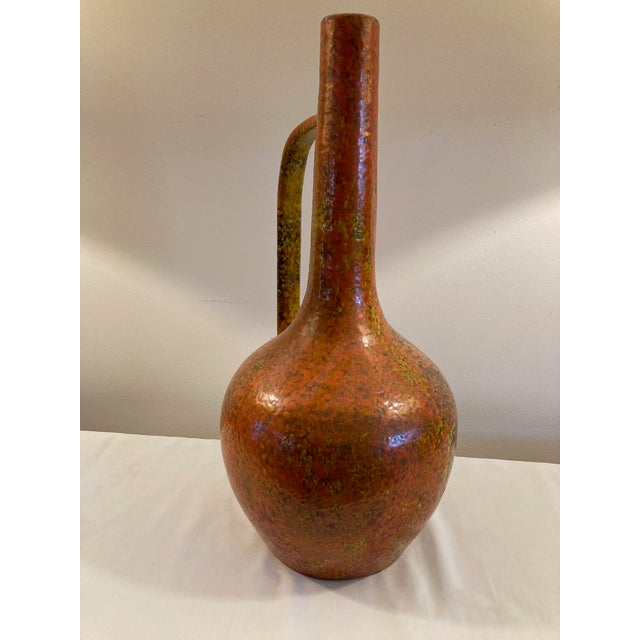 1960s Mid Century West German Volcano Orange Jug For Sale - Image 5 of 7