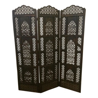Boho Wood Screen/Room Divider For Sale
