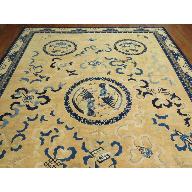 Large Antique Chinese Dragon Rug - 11'1" x 15'3" For Sale - Image 11 of 18