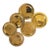 Mid 20th Century Midcentury Polished Brass Coasters 5" Diameter - Set of 6 For Sale