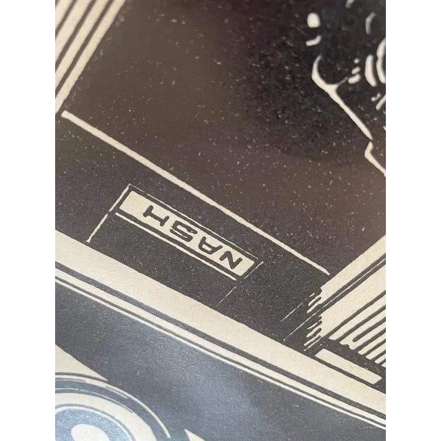 Vintage Nash Car Poster by Rogério for Barbecot, Paris, 1930s For Sale - Image 4 of 10