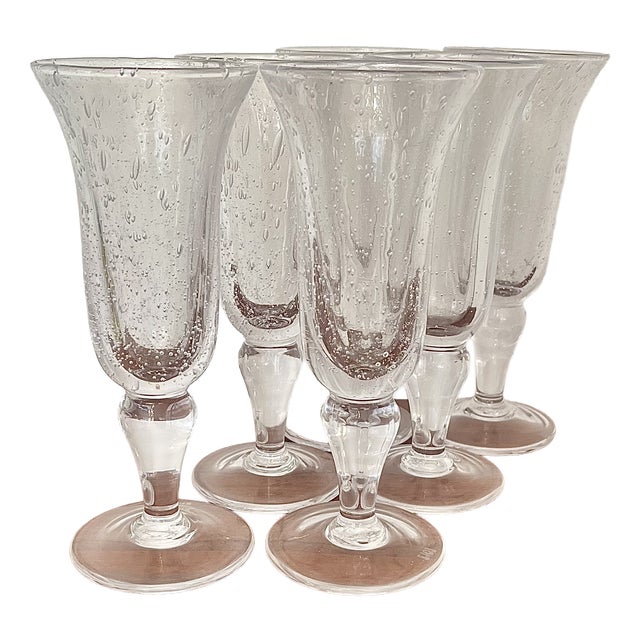 Art Glass Glassware from Biot, France, Set of 6 For Sale