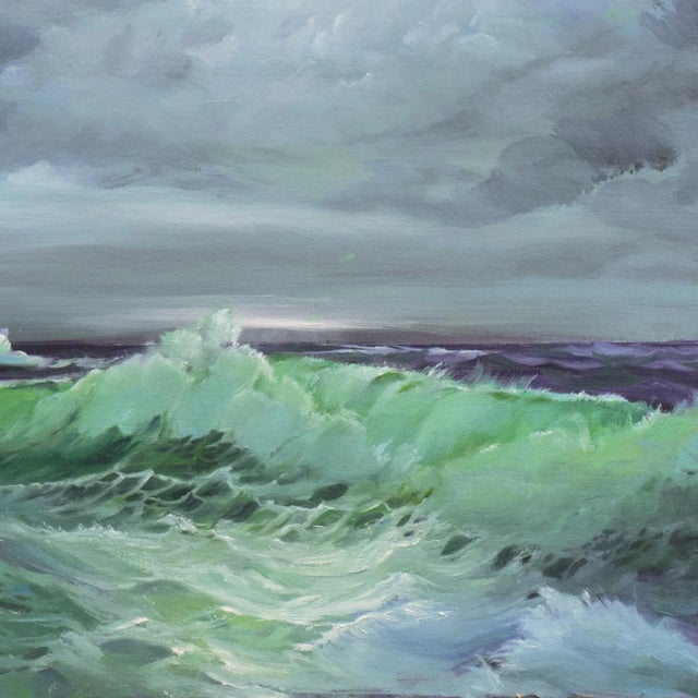 'After the Storm' by Roy Rose Sales, 2003, Turbulent Seascape For Sale In Monterey, CA - Image 6 of 9