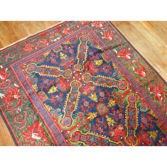 19th Century Rare Zabihi Collection Keyhole Karabagh Zeychour Caucasian Gallery Rug - 5' x 13'3" For Sale - Image 11 of 11