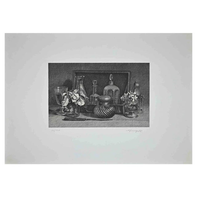 Vairo Mongatti, Composition N. 20, Original Etching, 1970s For Sale