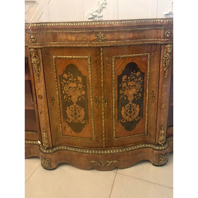 Antique Serpentine Marquetry 4-Door Credenza, 1860s For Sale - Image 17 of 18