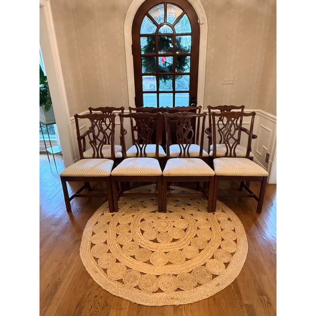 Set of 8 Thomasville Winston Court Chippendale Chairs For Sale - Image 10 of 11