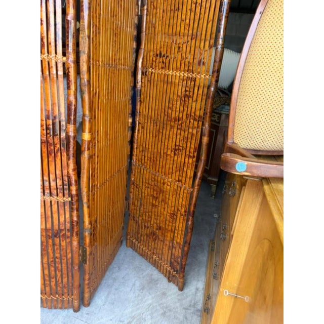 1950s Pair of Vintage Bamboo Room Dividers 120 Inches Long For Sale - Image 5 of 6