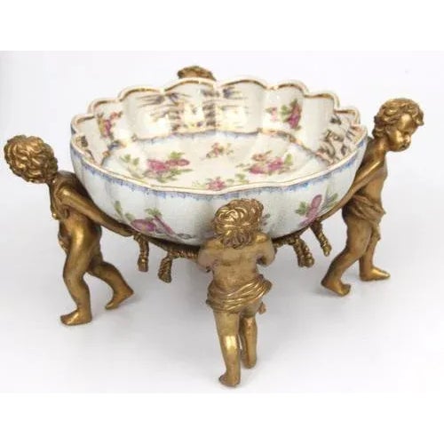 Faience Fruit Vase with Bronze Finish, 1890s For Sale - Image 4 of 12