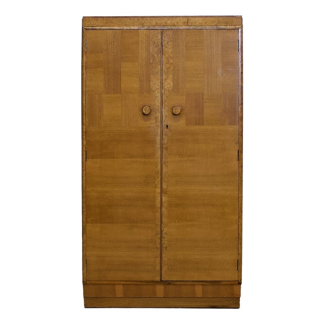 Art Deco British Burr Walnut Cabinet, 1930s For Sale