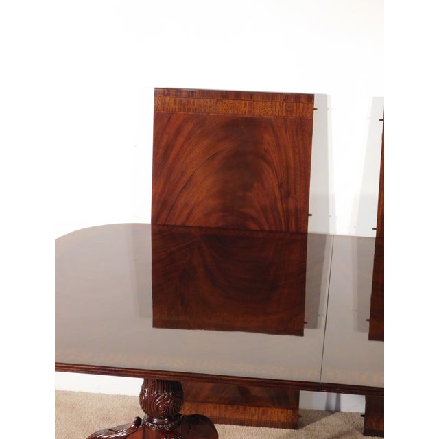 Drexel 18th Century Collection Ball & Claw Inlaid Banded Dining Table W Two Leaves For Sale - Image 12 of 17