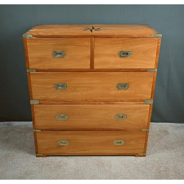 Wood 20th Century Teak Marine Chest of Drawers, India For Sale - Image 7 of 18