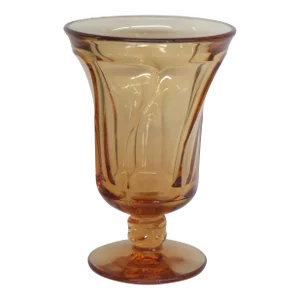 Fostoria Jamestown Amber Glass Juice Ice Cream Footed Goblet 4224b