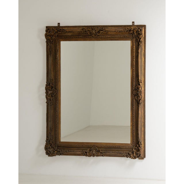 19th Century 19th Century France Baroque Bronze Wood Full-length & Floor Mirrors For Sale - Image 5 of 8