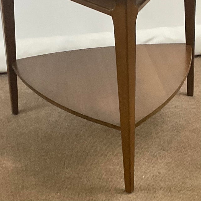 MidCentury Modern Mersman Guitar Pick Walnut Side Table. Chairish