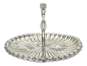 Antique Rogers & Bro Silver Plated Wedding Brides Basket W Reticulated Handle