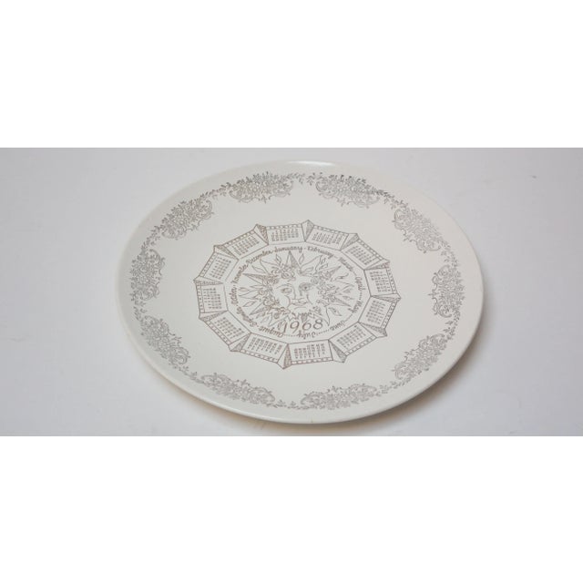 1968 Porcelain Collector's Plate With Hand-Painted Calendar / Decoration For Sale - Image 9 of 9