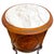 Brown Louis XVI Style Round Gueridon Commode Tables With Carrara Marble & Floral Marquetry - A Pair For Sale - Image 8 of 18