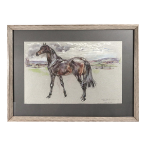 The Equestrian Eye: Original Pastel of a Stallion by Leslie Charlotte Benenson Dated May 16, 1986
