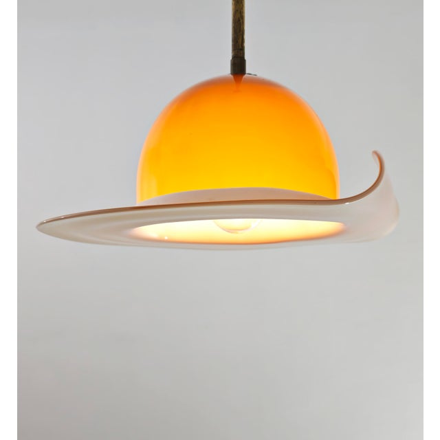 Hat-Shaped Pendant Lamp in Murano Glass attributed to Paolo Venini, Italy, 1970 For Sale - Image 6 of 18