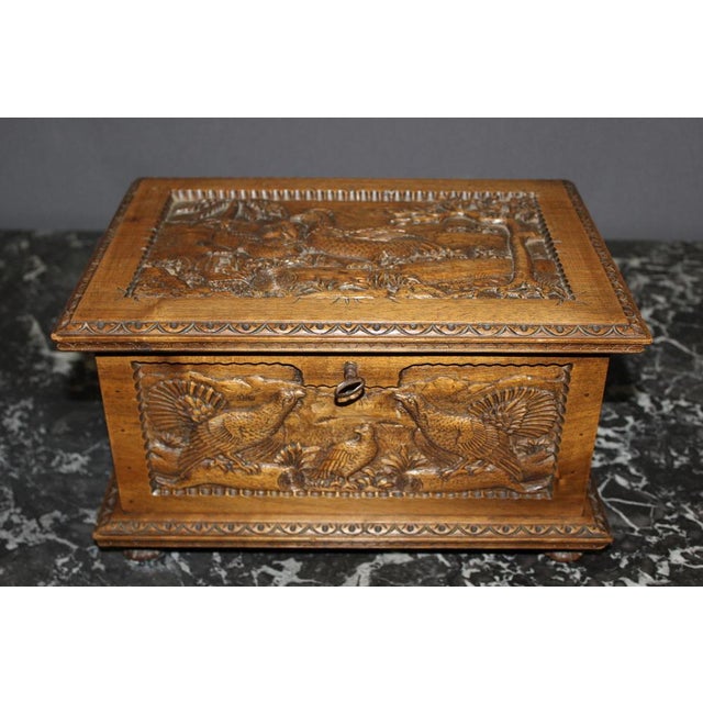Box in Walnut with Animals Decoration For Sale - Image 11 of 15