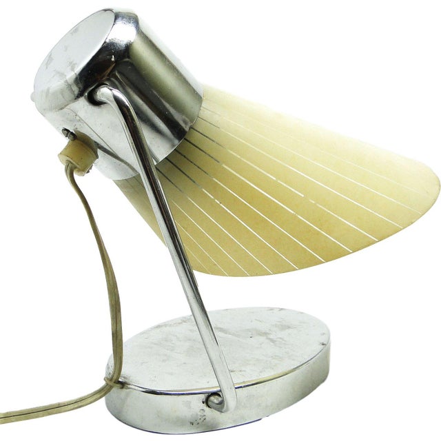 Silver Bedside Table Lamp from Drupol, Former Czechoslovakia, 1950s For Sale - Image 8 of 18