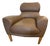 David Linley Aston Chair in Brown Leather With Perforated Seat For Sale