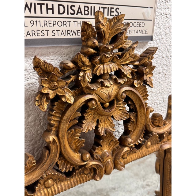 English Chippendale Carved Giltwood Mirror, Mid 20th Century For Sale In San Francisco - Image 6 of 12