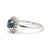 Early 21st Century 0.96ctw Sapphire & Diamond Halo Ring, Platinum, Ring Size 4.5, Engagement For Sale - Image 5 of 6