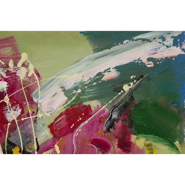 Signed Contemporary Abstract Oil Painting on Canvas “The World You Saw” For Sale - Image 4 of 9