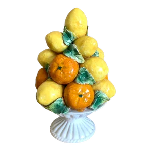 Vintage Italian Pottery Lemons Oranges Topiary