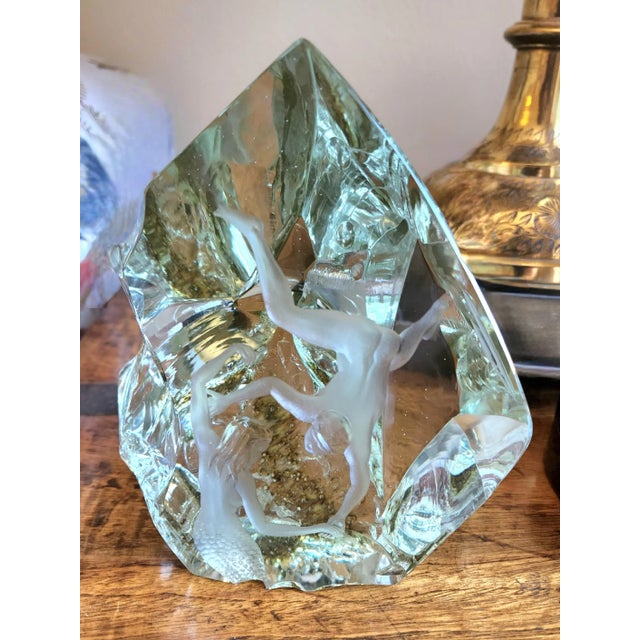 Glass Beautiful Contemporary Swedish Intaglio Sculpted Ultra Fine Crystal For Sale - Image 7 of 13