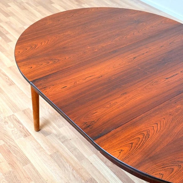 Danish Round Dining Table in Santos Rosewood For Sale - Image 3 of 12