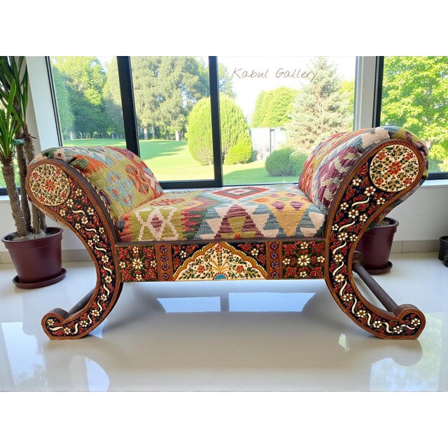 Vintage Chaise Lounge with Kilim Cover, 1990s For Sale - Image 3 of 16
