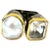 Bochic “Orient” White Topaz and White South Pearl Ring Set 18K White Gold&Silver, Size 7 For Sale
